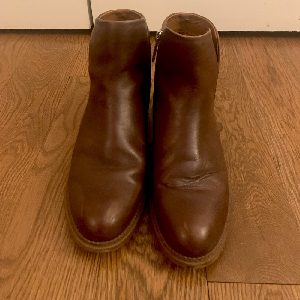 Franco Sarto Brown Leather Ankle Boots Size 8